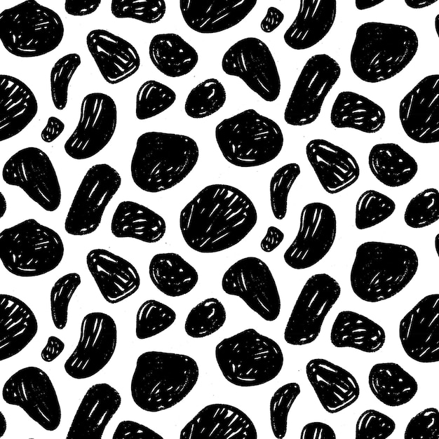 Gekrabbelde Monochrome Grunge Spots Geometrisch naadloos patroon