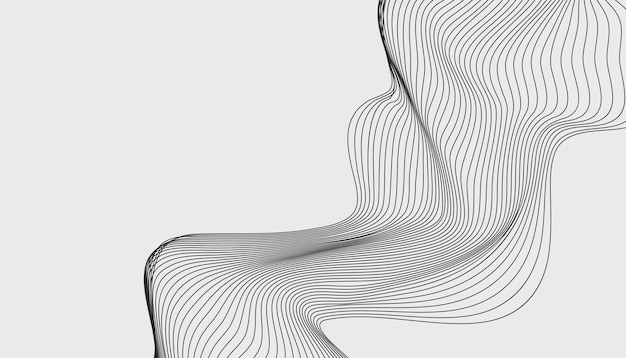 Gekromde gelaagde contourlijnen met elegante overlappende golfbewegingen