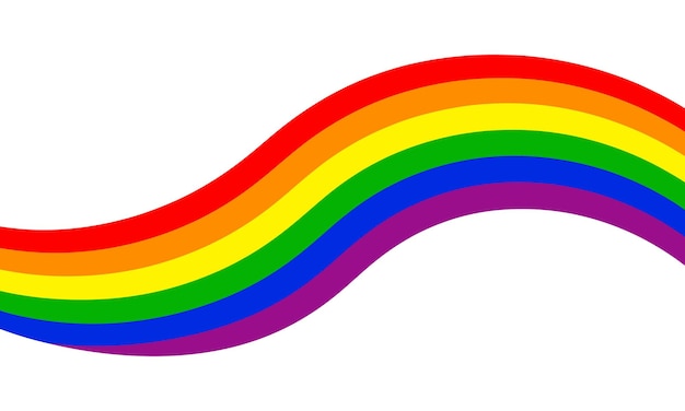 Gekromde regenboog trots Banner Vector LGBT Pride Vlag Regenboog lint Illustratie Wavy Regenboeg lint