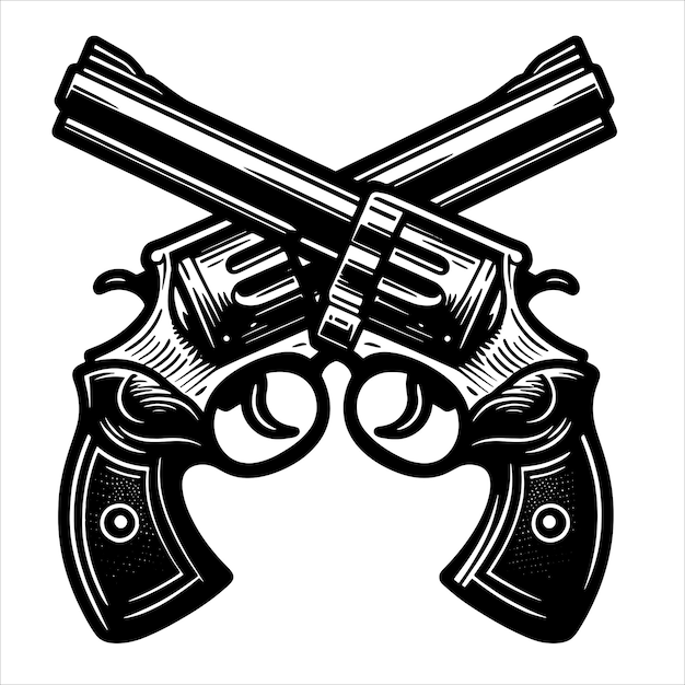 Vector gekruist pistool svg