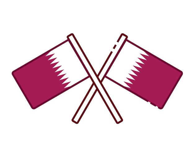 Gekruiste vlag van Qatar vectorillustratie