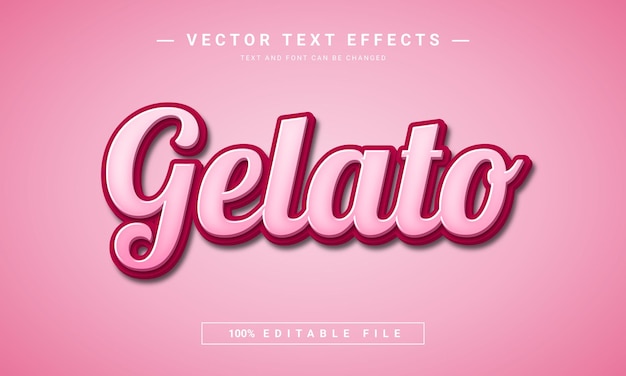 Vector gelato 3d text effect editable