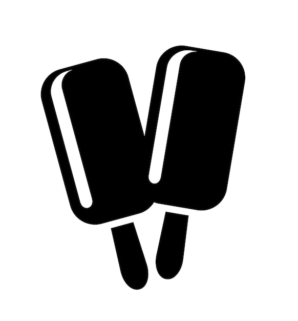 Gelato black icon Ice cream Vector flat icon