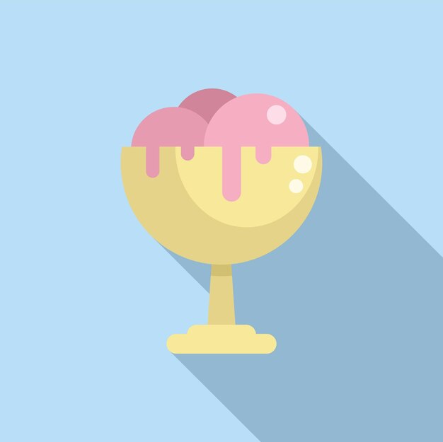 Gelato cream cup icon flat vector Cold dessert