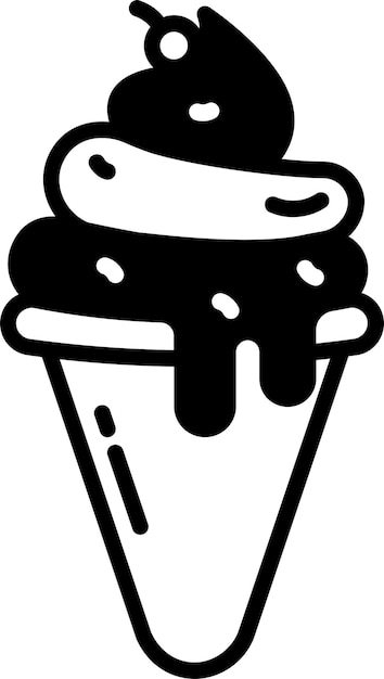 Vector gelato glyph and line vector illustration