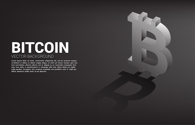 geld bitcoin valuta pictogram 3D met schaduw.