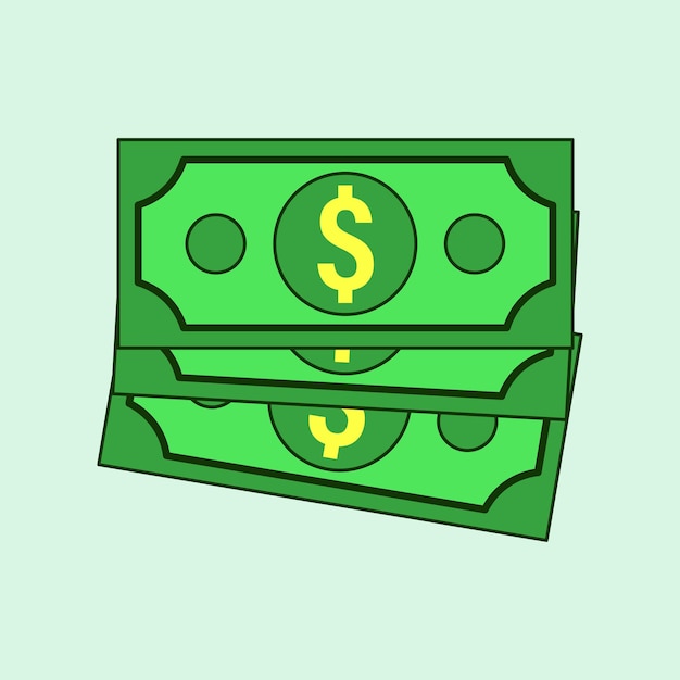 Geld dollarbiljet cartoon vectorillustratie