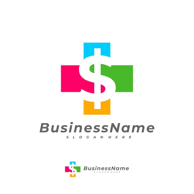 Geld gezondheid logo vector sjabloon Creatief geld logo ontwerpconcepten