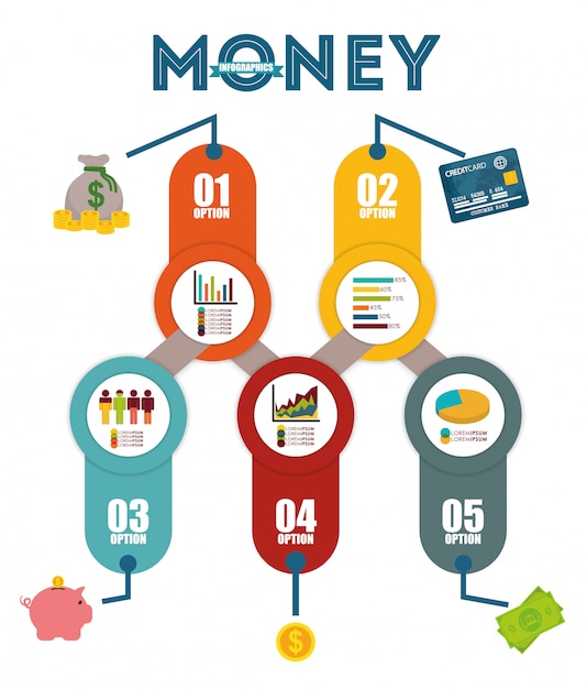 Geld infographic ontwerp.