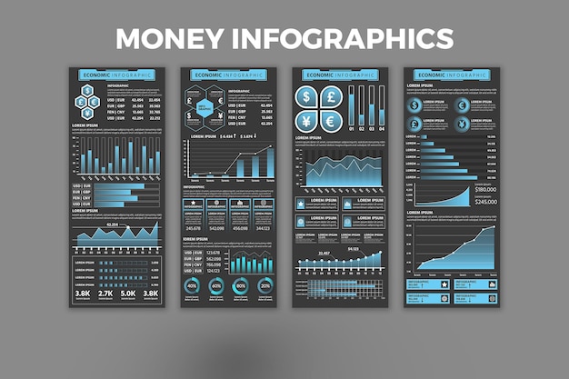 Geld infographic sjabloon