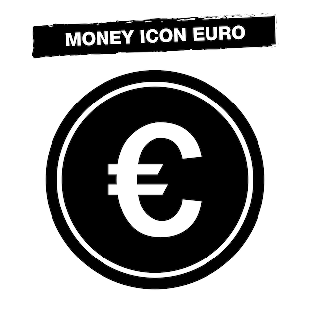 Geld pictogram Euro. Internet plat pictogram symbool. Euro munt pictogram.