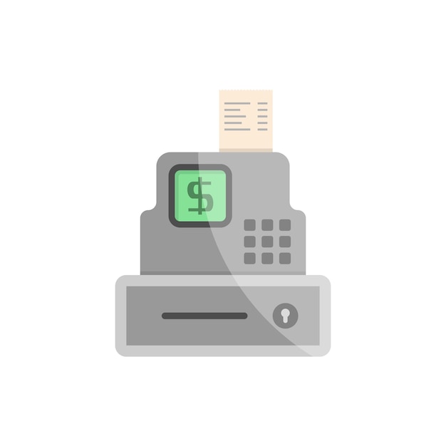 Geldautomaatpictogram in vlakke stijl Elektronische betaling vectorillustratie op geïsoleerde achtergrond Kassier teken bedrijfsconcept