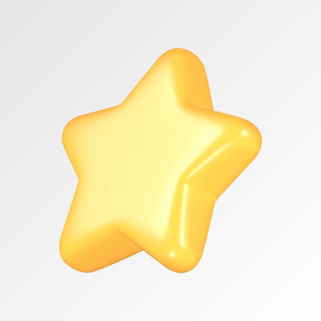 Gele 3D glanzende ster vector illustratie