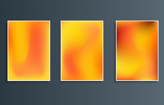 Gele abstracte achtergrond gradiënt wazig set geïsoleerde mobil apps