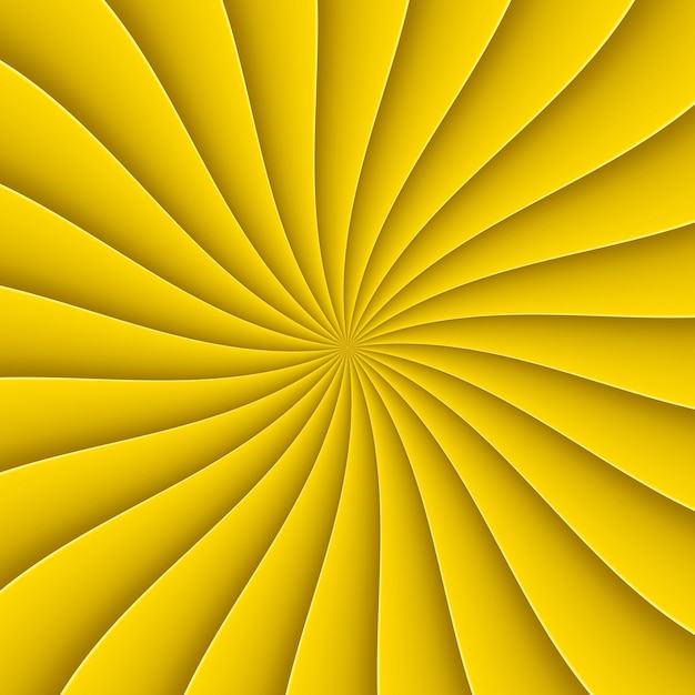 Vector gele achtergrond in abstracte vormventilator met buigende lijn