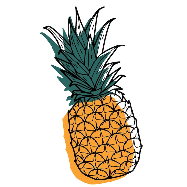 Gele ananas Vector pictogram moderne stijl logo voor schoonheid bol Hedendaagse kunst