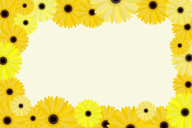 Vector gele bloemen frame heldere zomer vector achtergrond