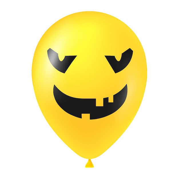 Gele de ballonillustratie van Halloween met eng en grappig gezicht