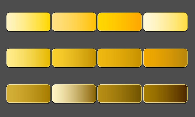 Gele en Gouden Gradiënt Kleurpalet Collectie Set