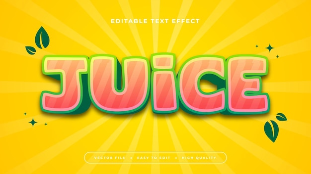 Gele en groene sap 3D bewerkbare tekst effect lettertype stijl