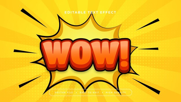 Gele en rode wow 3D bewerkbare tekst effect lettertype stijl