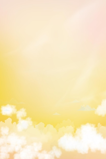 Gele en roze hemel Pastel achtergrondVertical Dramatisch schemeringlandschap met zonsondergang