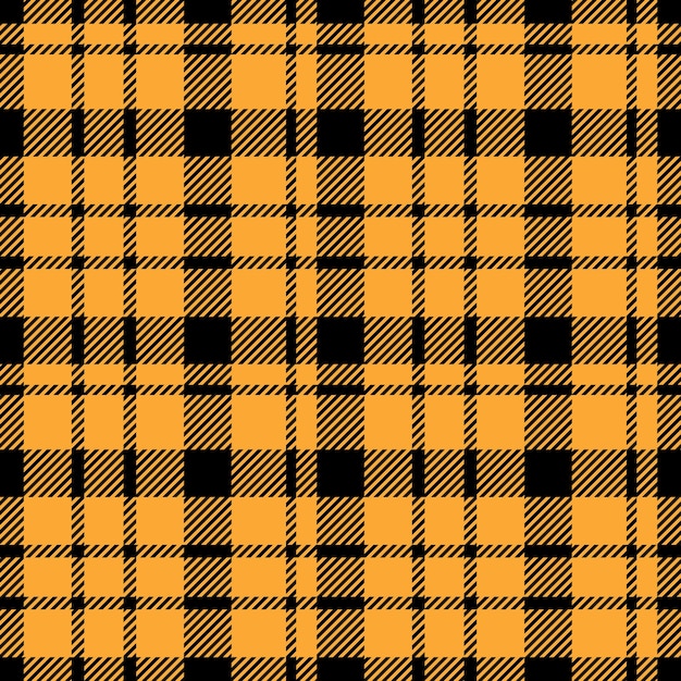 Vector gele en zwarte gestreepte lijnen tartan check naadloze plaid patroon vector illustratie