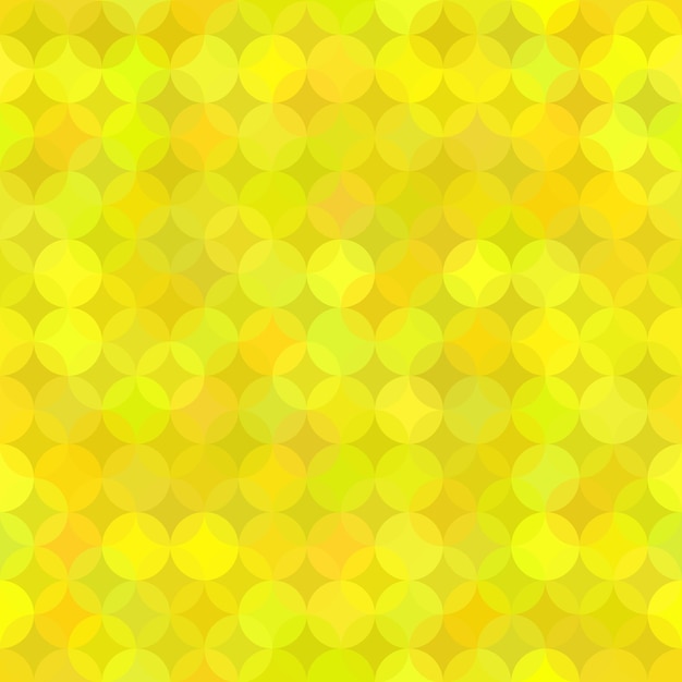 Vector gele geometrische achtergrond van rond naadloos patroon