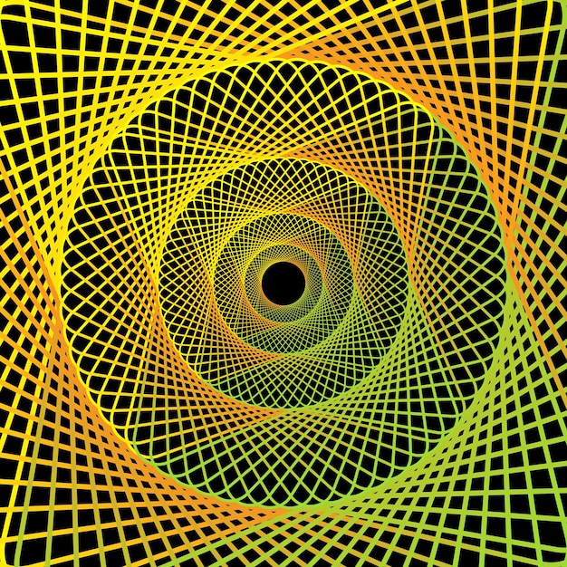 Gele, groene en zwarte spirograaf vector achtergrond