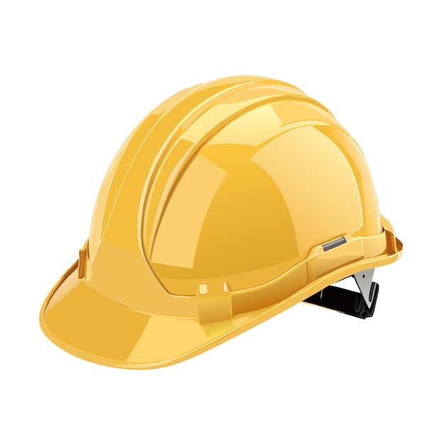 Gele hardhat voor bouwveiligheid