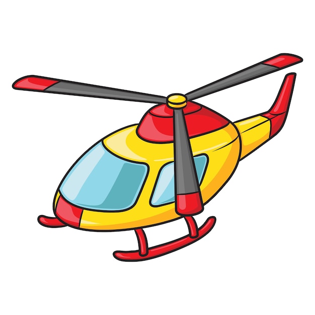 Gele helikopter cartoon