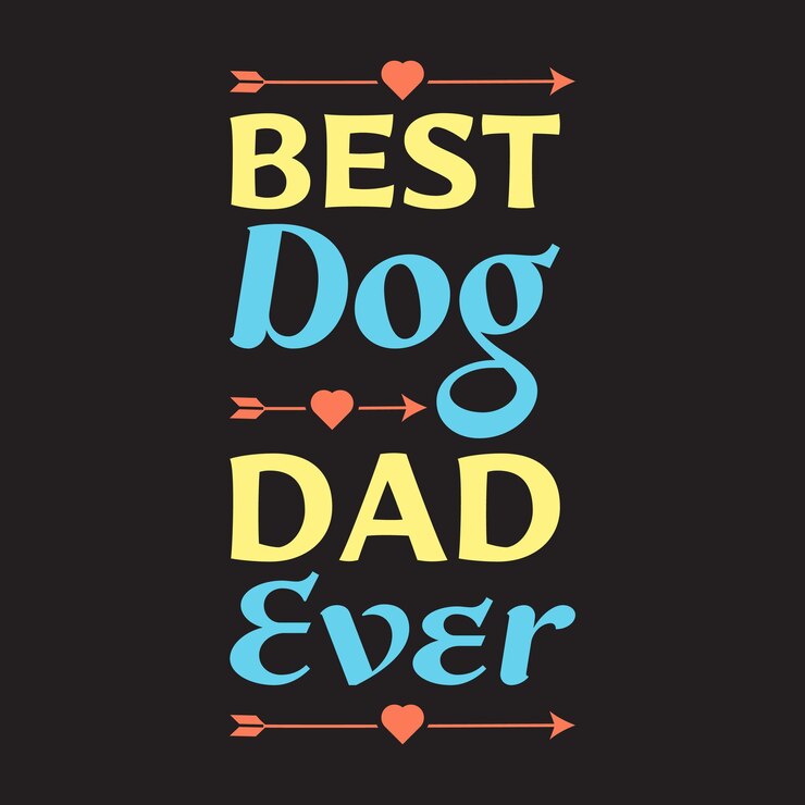 Gele hond vader typografie tekst citaten voor vaders dag t-shirt premium vector