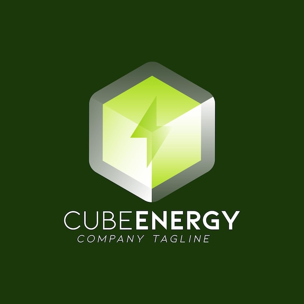 Gele ontwerp van het logo van Cube Energy