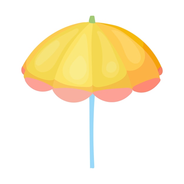 Gele parasol parasol vector illustratie geïsoleerd op een witte background