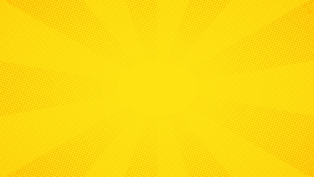 Vector gele popart komische halftoonstippen achtergrond