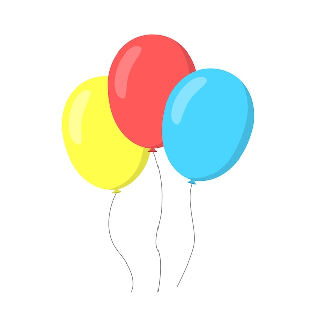 Gele rode en blauwe ballonnen Vectorillustratie