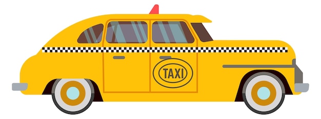 Gele taxi cabine pictogram Cartoon personenauto service auto