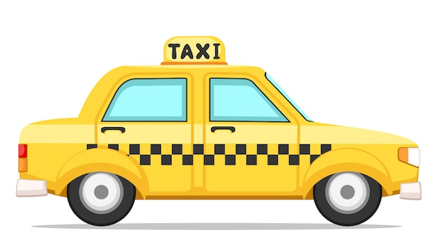 Gele taxiauto, snelle reis. Taxiservice