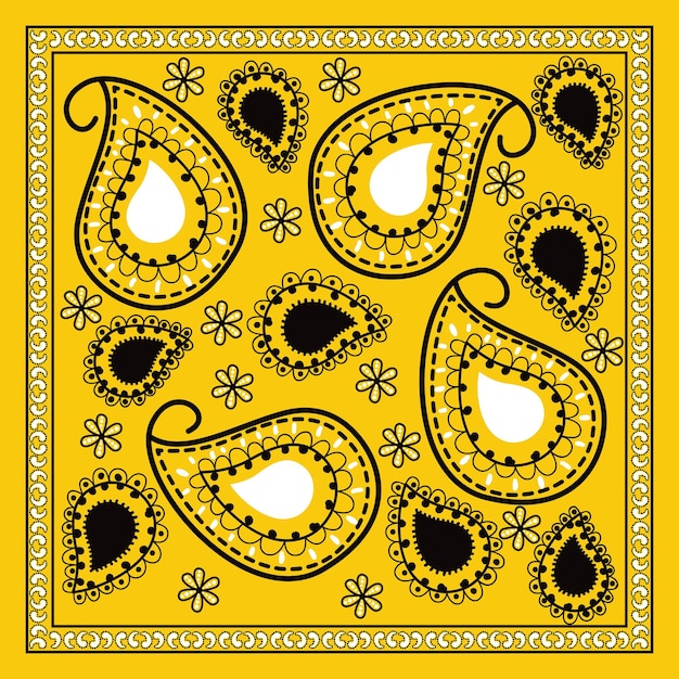 Vector gele vierkante bandana ontwerp illustratie
