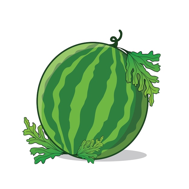 Gele watermeloen Gele watermelonsnijd Watermelon met blad en bloem cartoon icoon vector