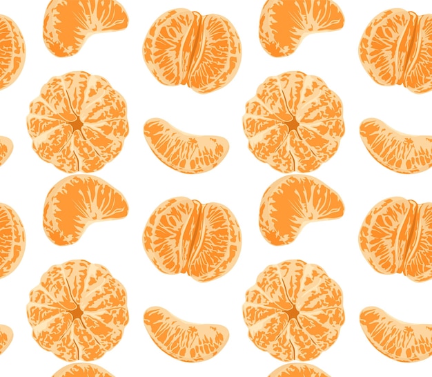 Geleerde hele mandarijn, helft en een stukje.