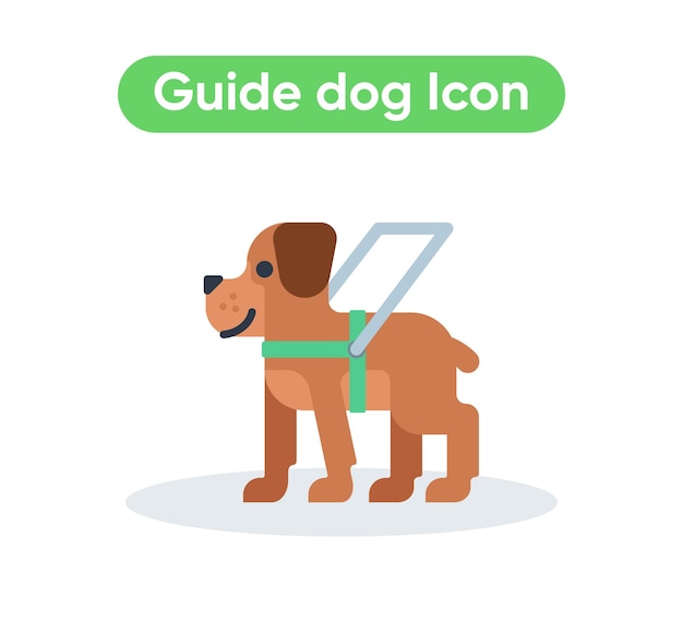 Geleidehond dierlijke emoji pictogram vectorillustratie