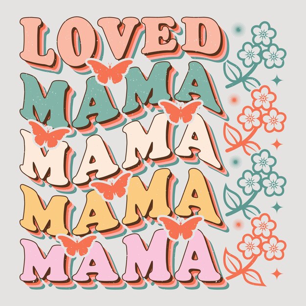 Vector geliefde mama mama mama moedersdag t-shirt grafiek