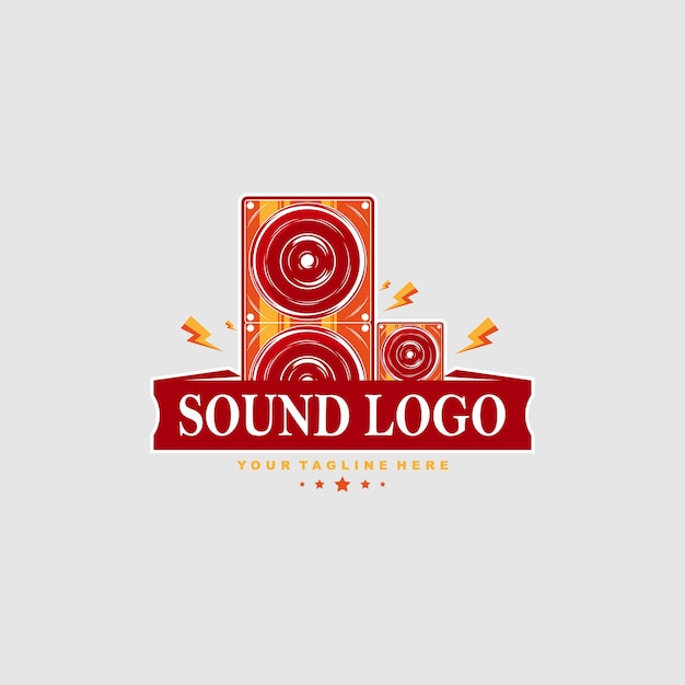 Vector geluid logo concept ontwerpsjabloon of vectorillustratie