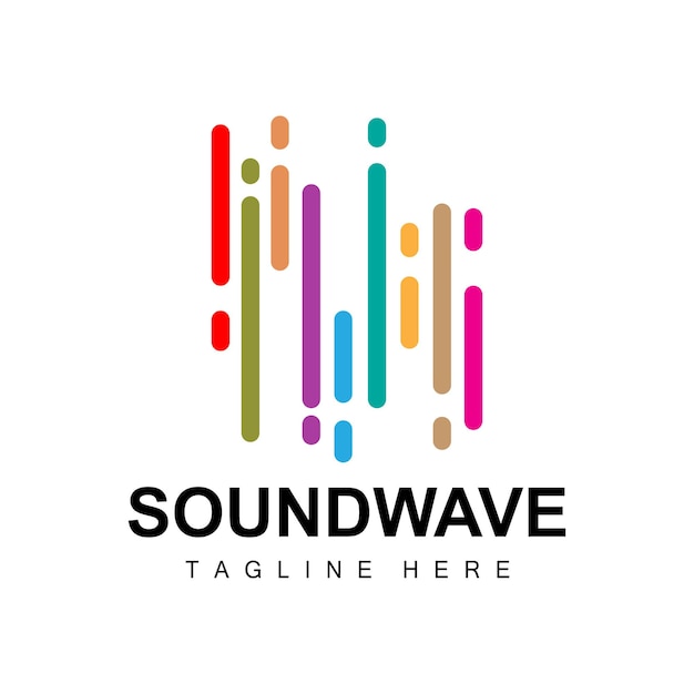 Geluidsgolf Logo en Sound Tone Vector Icon Template Muziek Merk Product