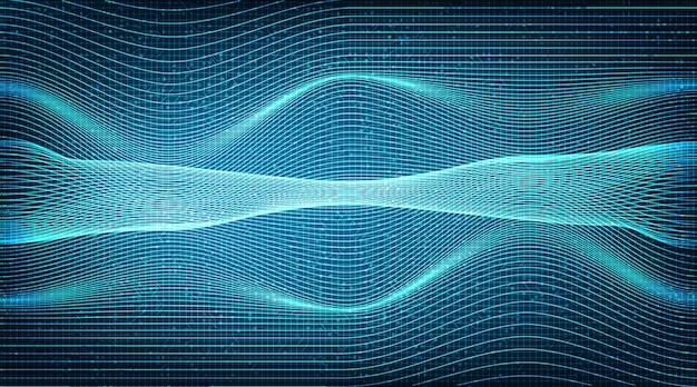 Geluidsgolftechnologielijn op toekomstige achtergrond, digitaal en verbindingsconcept.