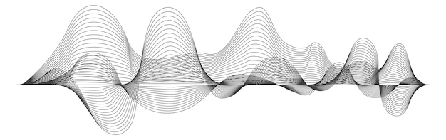 Geluidsgolfvorm Zwarte lijn pulssignaal Amplitudevorm
