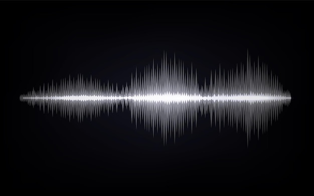 Geluidsgolven Abstract digitaal signaal Zwart-witte equalizerindicatoren Stemgrafiekmeter Audio elektronische sporen Horizontale lijn met scherpe pieken Vector geluidstrillingsspectrum