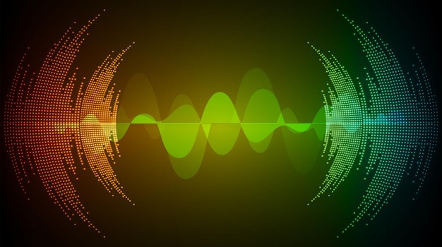 Vector geluidsgolven die donker licht oscilleren