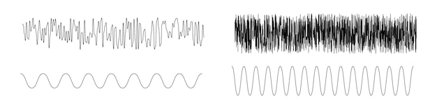 Geluidsgolven, Equalizer, Audiogolven, Radiosignaal, Muziek. Geluidsgolf ingesteld. Vector